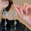 Bamboo-Ink-Painting-Tassel-Earrings-Vintage-Long-Niche-Fashion-Ear-Jewelry-1 Circle Ear Hooks Fashion Geometric Fashion Earrings