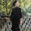 Black-Cheongsam-Autumn-Vintage-Dress-Velvet-Women-Daily-Wear-1 Black Cheongsam Autumn Vintage Dress Velvet Women Daily Wear