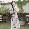 Chinese-Dress-Daily-Blue-Dress-Fashion-Breathable-for-Summer-2 Chinese Dress Daily Blue Dress Fashion Breathable for Summer