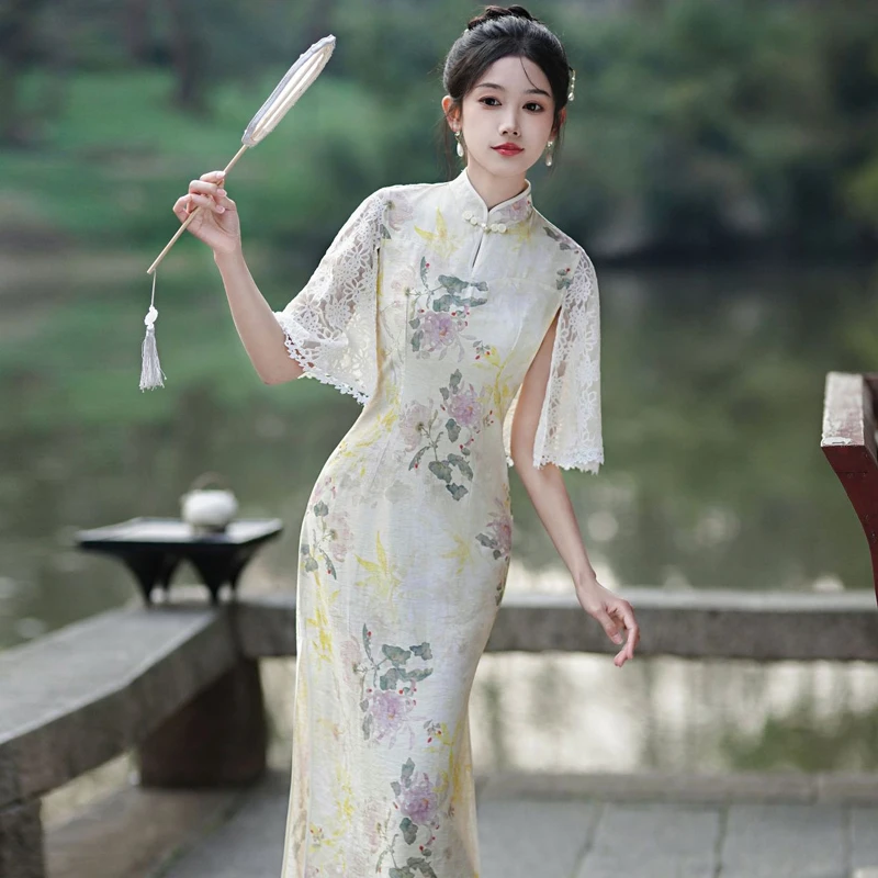 Chinese-Dress-Women's-Summer-Breathable-Improved-Cheongsam-2 Chinese Dress Women's Summer Breathable Improved Cheongsam