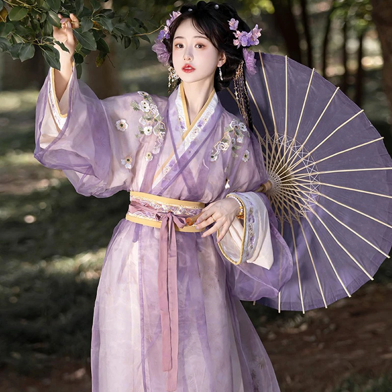 Han-Dynasty-Women-Zhiju-Purple-Hanfu-Improved-Long-Shirt-2 Han Dynasty Women Zhiju Purple Hanfu Improved Long Shirt