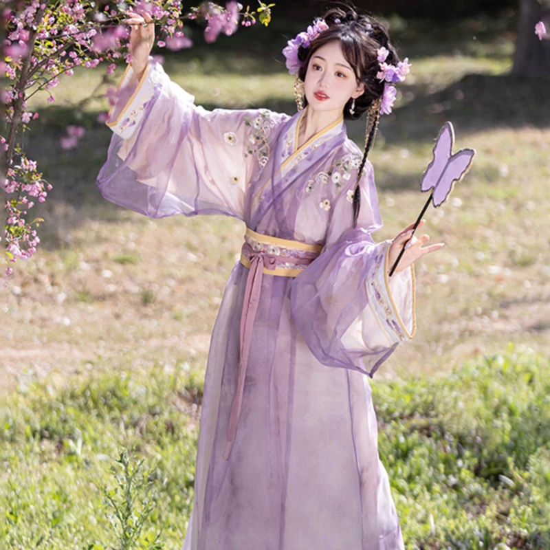Han-Dynasty-Women-Zhiju-Purple-Hanfu-Improved-Long-Shirt-3 Han Dynasty Women Zhiju Purple Hanfu Improved Long Shirt