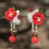 Ancient-Style-Hairball-Hair-Clip-New-Year-Headdress-Children-Red-Jewelry-2 Ancient Style Hairball Hair Clip New Year Headdress Children Red Jewelry