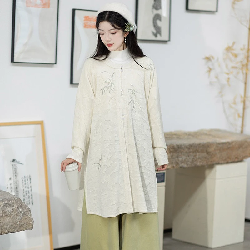 Ming-Dynasty-Round-Neck-Long-Shirt-Autumn-Casual-Modified-Songku-Suit-1 Ming Dynasty Round Neck Long Shirt Autumn Casual Modified Songku Suit