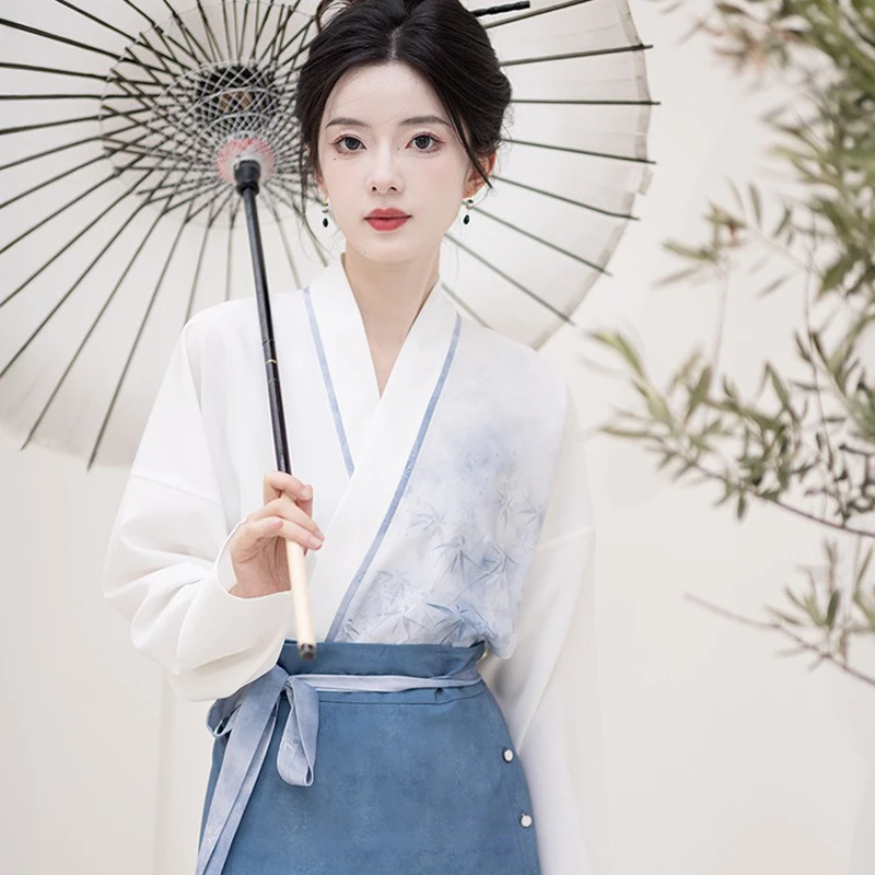 Song-Dynasty-Ladies-Hanfu-Autumn-Blue-Casual-Style-3 Song Dynasty Ladies Hanfu Autumn Blue Casual Style