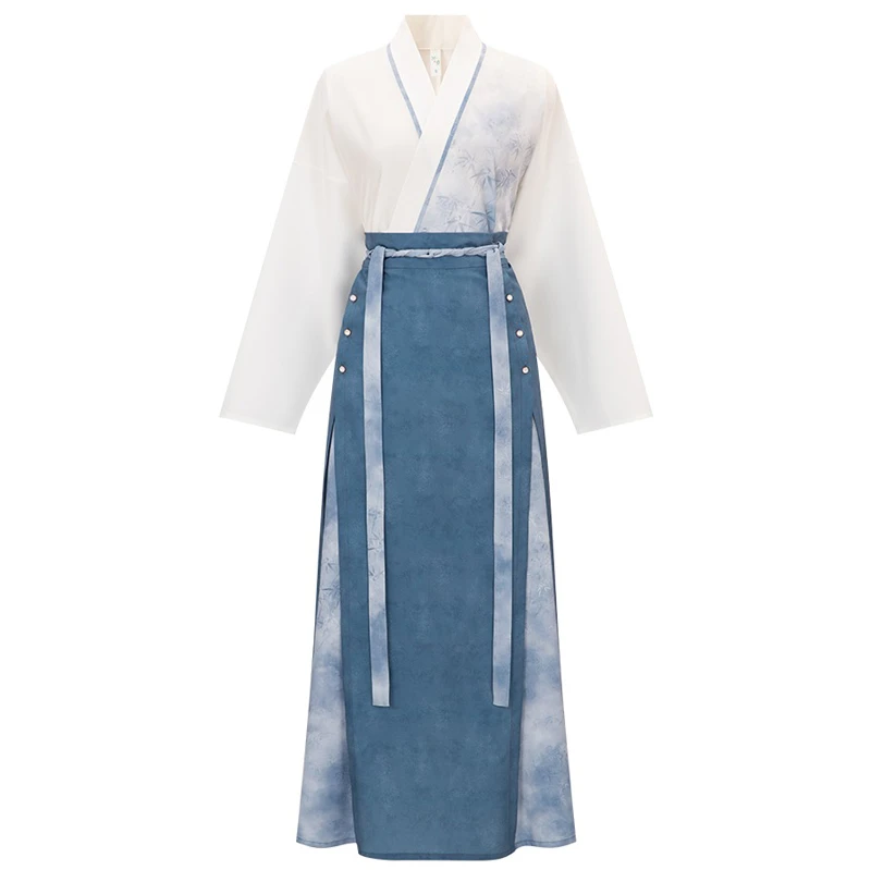 Song-Dynasty-Ladies-Hanfu-Autumn-Blue-Casual-Style-4 Song Dynasty Ladies Hanfu Autumn Blue Casual Style