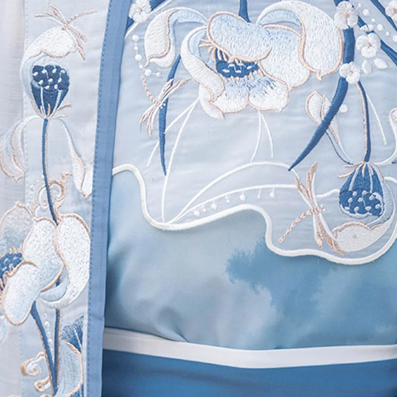 Song-Qiyao-Hanfu-Lotus-Blue-Collection-Women-Summer-Skirt-4 Song Qiyao Hanfu Lotus Blue Collection Women Summer Skirt