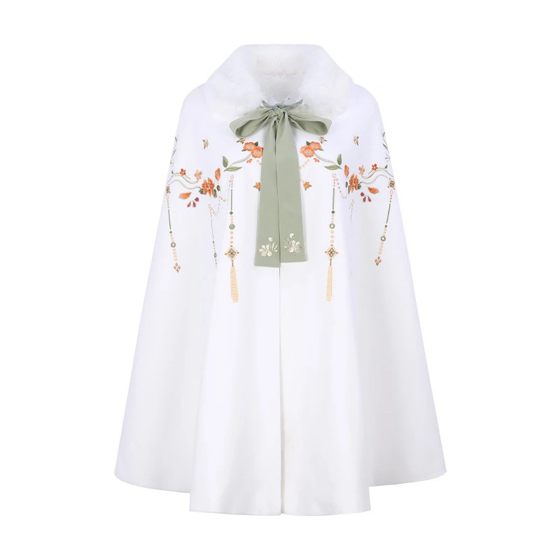 Winter-Hanfu-Velvet-Cloak-Women-Retro-Cape-4 Winter Hanfu Velvet Cloak Women's Retro Cape