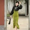 Women-Autumn-Qipao-Dresses-Daily-Vintage-Fishtail-Dresses-1 Women Autumn Qipao Dresses Daily Vintage Fishtail Dresses