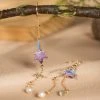 Women-Purple-Maple-Leaf-Earrings-Velvet-Flower-Hanfu-Accessories-Cheongsam-2 Women Purple Maple Leaf Earrings Velvet Flower Hanfu Accessories Cheongsam