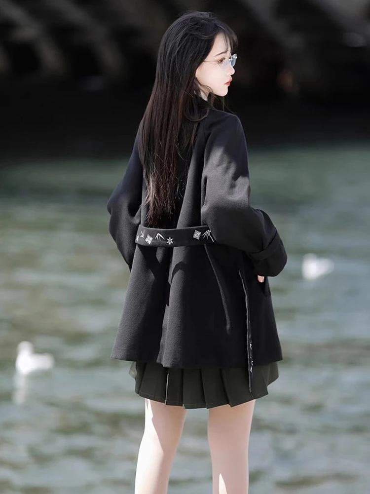Women's Black Coat Fashion Hanfu Daily Fall Costume