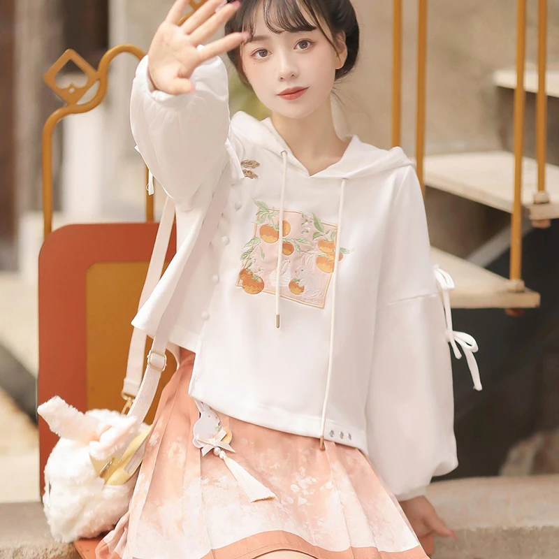 Women's-Cute-Hanfu-Sweatshirt-Ma-Mian-Skirt-Autumn-2 Women's Cute Hanfu Sweatshirt Ma Mian Skirt Autumn