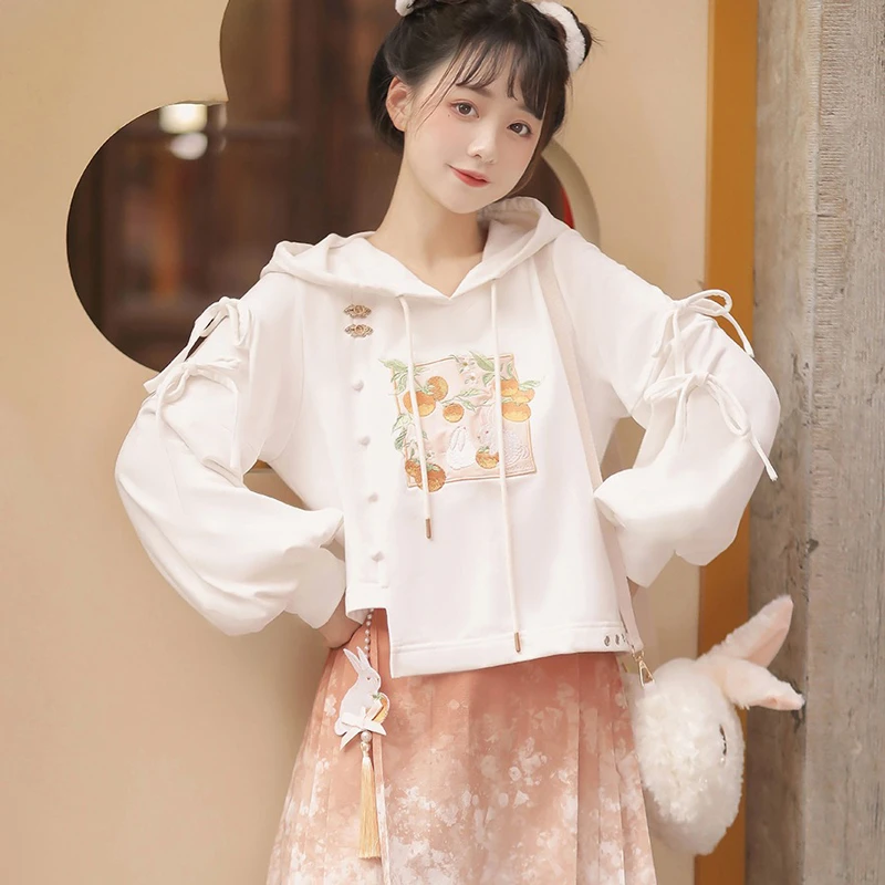 Women's-Cute-Hanfu-Sweatshirt-Ma-Mian-Skirt-Autumn-3 Women's Cute Hanfu Sweatshirt Ma Mian Skirt Autumn