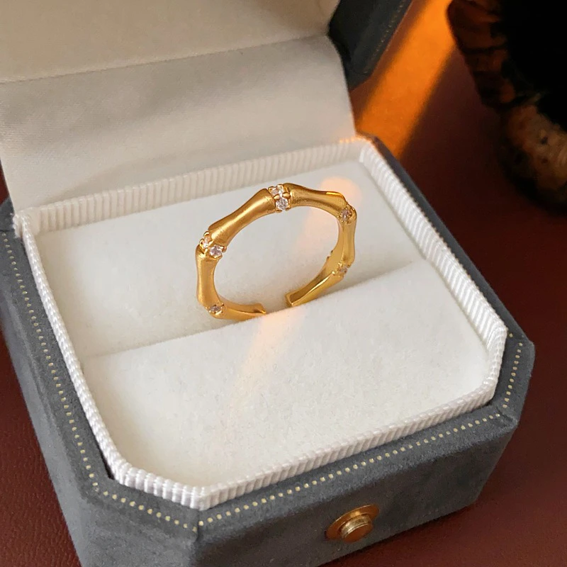 Zirconia-Bamboo-Metal-Ring-Simple-Vintage-Hand-Jewellery-1 Bamboo Ring