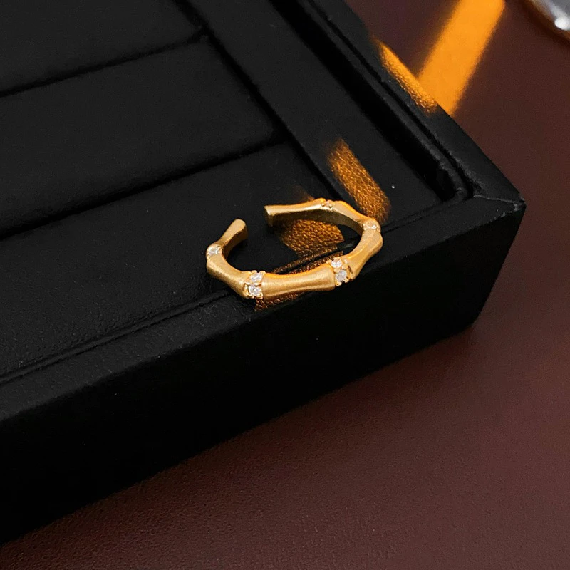 Zirconia-Bamboo-Metal-Ring-Simple-Vintage-Hand-Jewellery-2 Zirconia Bamboo Metal Ring Simple Vintage Hand Jewellery