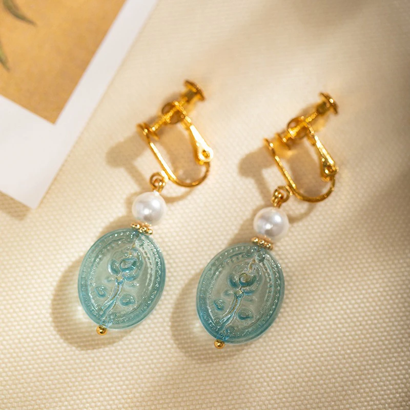 Blue-Earrings-Court-Style-Hanfu-Accessories-2 Blue Earrings Court Style Hanfu Accessories