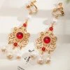 Dunhuang-Style-Earrings-Vintage-Red-Hanfu-Accessories-1 Dunhuang Style Earrings Vintage Red Hanfu Accessories