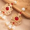 Dunhuang-Style-Earrings-Vintage-Red-Hanfu-Accessories-4 Dunhuang Style Earrings Vintage Red Hanfu Accessories