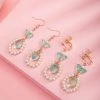 Hanfu-Earrings-Vintage-Accessories-Bow-Ear-Clips-1 Emerald Flutter