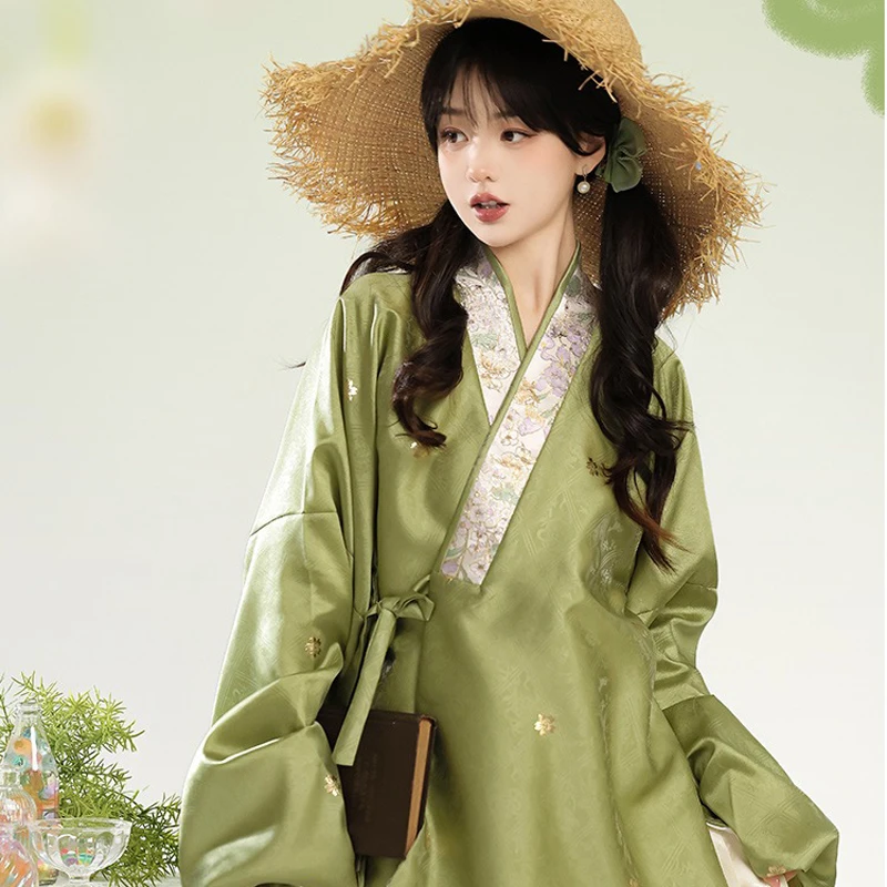 Ming-Dynasty-Hanfu-Jiaoling-Pipa-Sleeve-Modern-Ma-Mian-Dress-Autumn-3 Ming Dynasty Hanfu Jiaoling Pipa Sleeve Modern Ma Mian Dress Autumn