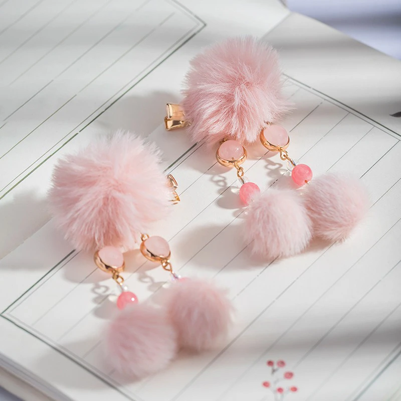 Pink-Plush-Cute-Kids-Hanfu-Hair-Clip-Han-Element-1 Blush Fluff