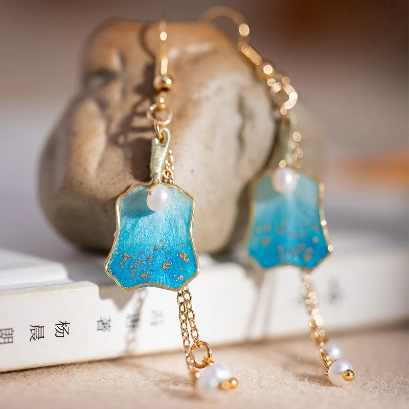Velvet-Flower-Earrings-Handmade-Tassel-Hanfu-Earrings-Jewellery-3 Velvet Flower Earrings Handmade Tassel Hanfu Earrings Jewellery