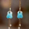 Velvet-Flower-Earrings-Handmade-Tassel-Hanfu-Earrings-Jewellery-4 Velvet Flower Earrings Handmade Tassel Hanfu Earrings Jewellery