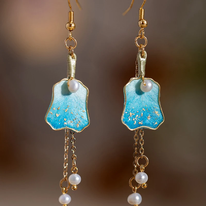 Velvet-Flower-Earrings-Handmade-Tassel-Hanfu-Earrings-Jewellery-4 Velvet Flower Earrings Handmade Tassel Hanfu Earrings Jewellery
