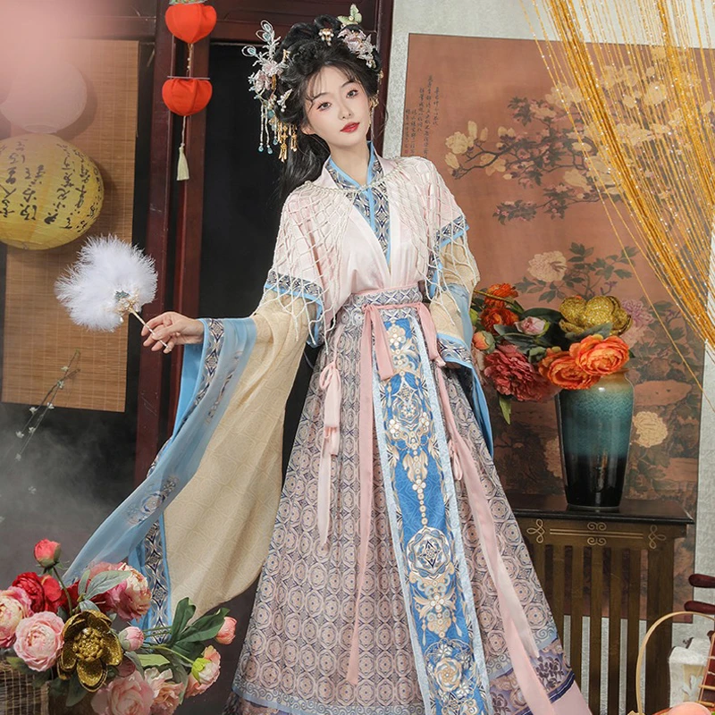 Wei-Jin-Hanfu-Fairy-Restored-Traditional-Autumn-Costume-2 Wei Jin Hanfu Fairy Restored Traditional Autumn Costume