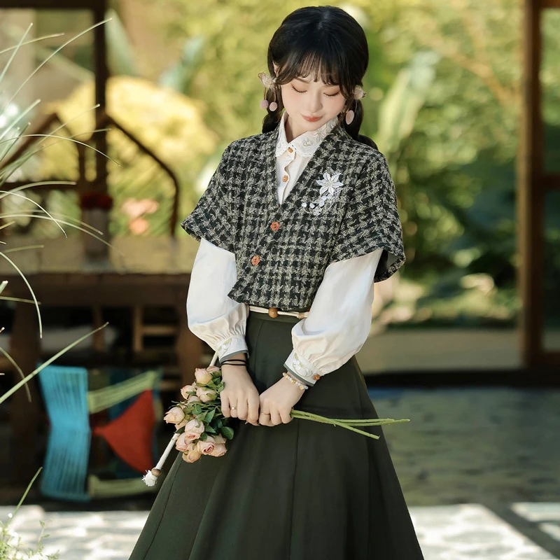 Women's-Autumn-Fashion-Hanfu-New-Chinese-Style-Green-Collection-2 Women's Autumn Fashion Hanfu New Chinese Style Green Collection