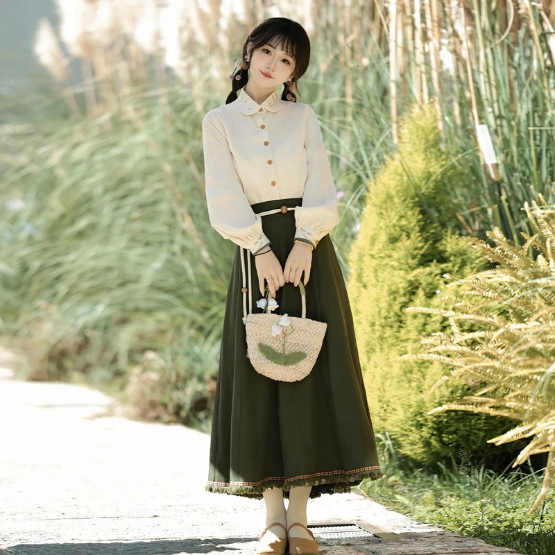Women's-Autumn-Fashion-Hanfu-New-Chinese-Style-Green-Collection-3 Women's Autumn Fashion Hanfu New Chinese Style Green Collection