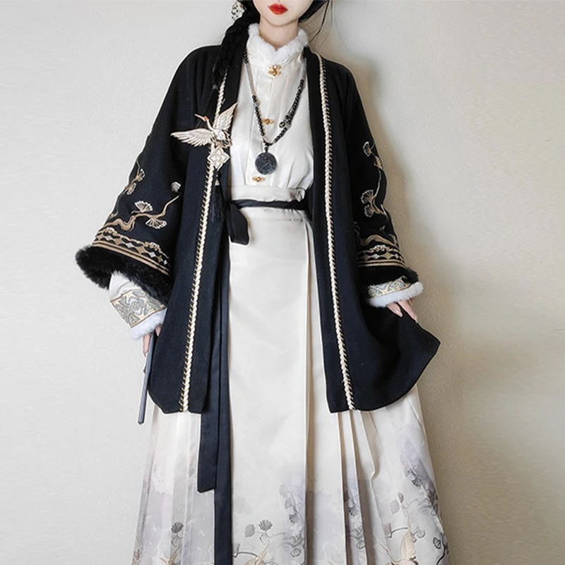 Women's-Black-Hanfu-Daily-Padded-Ming-Dynasty-Costume-1 Majestic Flight