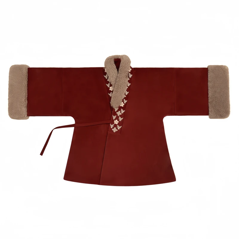 Women's-Ming-Dynasty-Winter-Hanfu-Aoqun-Warm-Daily-Wear-4 Women's Ming Dynasty Winter Hanfu Aoqun Warm Daily Wear