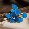 Blue-Classical-Cheongsam-Hair-Clip-Cinnamon-Flower-Velvet-Hair-Accessories-2 Blue Classical Cheongsam Hair Clip Cinnamon Flower Velvet Hair Accessories
