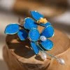 Blue-Classical-Cheongsam-Hair-Clip-Cinnamon-Flower-Velvet-Hair-Accessories-3 Blue Classical Cheongsam Hair Clip Cinnamon Flower Velvet Hair Accessories