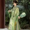 Ming-Dynasty-Hanfu-Aoqun-Autumn-Green-Mamian-Qun-5 Ming Dynasty Hanfu Aoqun Autumn Green Mamian Qun
