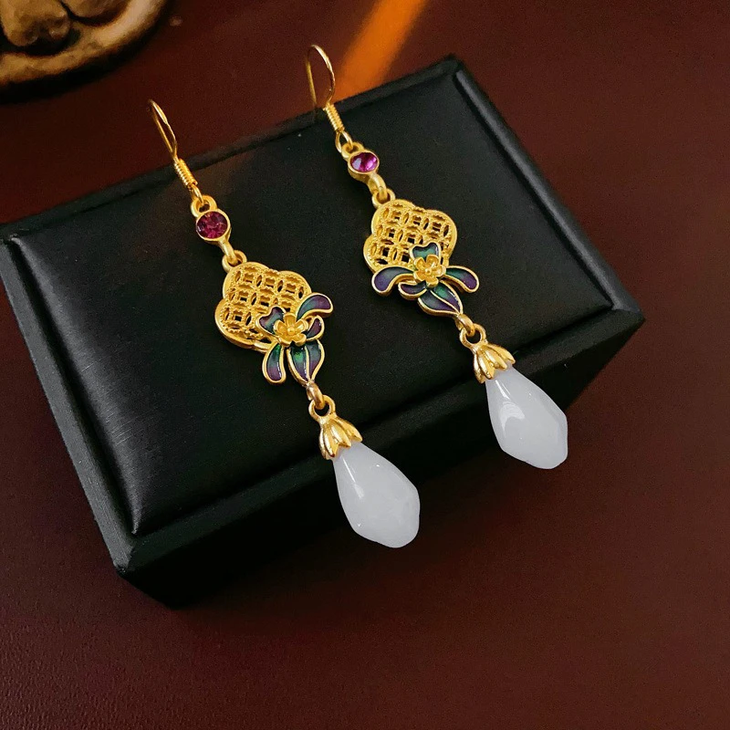 Niche-Earrings-Four-Leaf-Flower-Ladies-Elegant-Jewellery-1 Niche Earrings Four Leaf Flower Ladies Elegant Jewellery