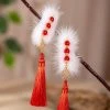 Red-Tassel-Hairclip-Children's-Festive-Plush-Ancient-Style-Hair-Accessories-New-Year-3 Red Tassel Hairclip Children's Festive Plush Ancient Style Hair Accessories New Year