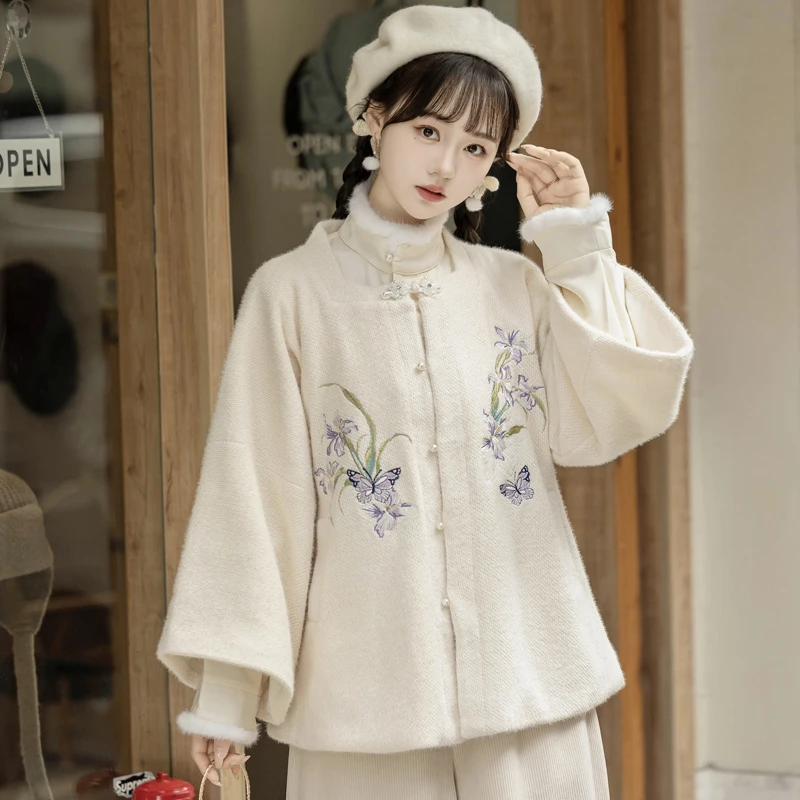 Square-Collar-Short-Shirt-Improved-Song-Pants-Winter-Thickening-Set-1 Winter Bloom