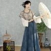 Tang-Dynasty-Hanfu-Round-Neck-Shirt-Qiyao-Slim-Spring-Clothing-2 Tang Dynasty Hanfu Round Neck Shirt Qiyao Slim Spring Clothing
