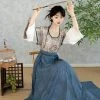 Tang-Dynasty-Hanfu-Round-Neck-Shirt-Qiyao-Slim-Spring-Clothing-4 Tang Dynasty Hanfu Round Neck Shirt Qiyao Slim Spring Clothing