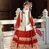 Women's-New-Year-Hanfu-Ming-Dynasty-Red-Colour-Ma-Mian-Skirt-1 Serpent Elegance
