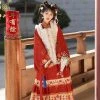 Women's-New-Year-Hanfu-Ming-Dynasty-Red-Colour-Ma-Mian-Skirt-3 Women's New Year Hanfu Ming Dynasty Red Colour Ma Mian Skirt