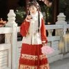Women's-New-Year-Hanfu-Ming-Dynasty-Red-Colour-Ma-Mian-Skirt-4 Women's New Year Hanfu Ming Dynasty Red Colour Ma Mian Skirt