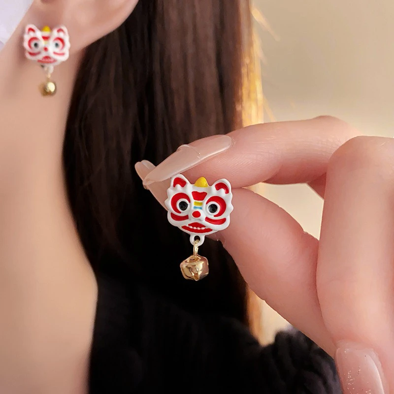 Lion-Earrings-Retro-Women's-New-Year-Personalized-Ear-Jewelry-2 Lion Earrings Retro Women's New Year Personalized Ear Jewelry