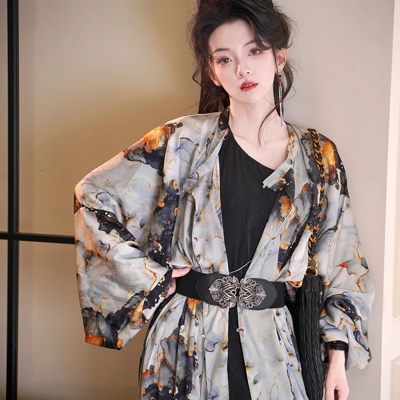 Fashion-Tang-Dynasty-Round-Collar-Robe-Women's-Hanfu-Gowns-3 Fashion Tang Dynasty Round Collar Robe Women's Hanfu Gowns