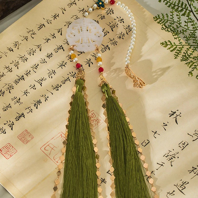 Green-Long-Tassel-Waist-Pendant-Ming-Dynasty-Hanfu-Accessories-1 Green Long Tassel Waist Pendant Ming Dynasty Hanfu Accessories