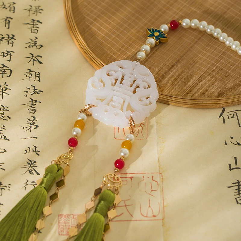 Green-Long-Tassel-Waist-Pendant-Ming-Dynasty-Hanfu-Accessories-3 Green Long Tassel Waist Pendant Ming Dynasty Hanfu Accessories