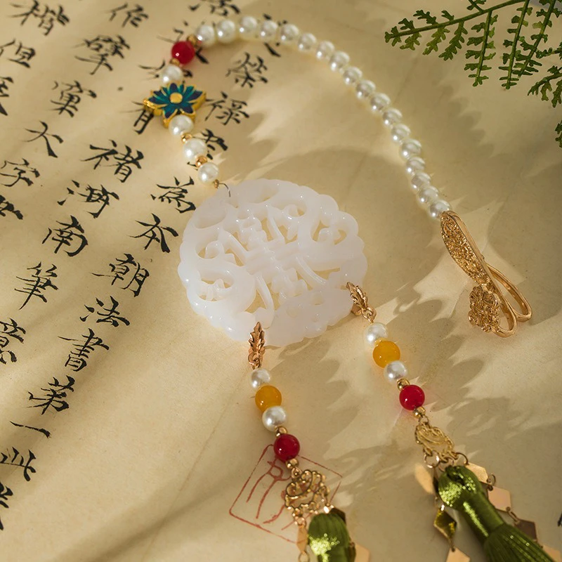 Green-Long-Tassel-Waist-Pendant-Ming-Dynasty-Hanfu-Accessories-4 Green Long Tassel Waist Pendant Ming Dynasty Hanfu Accessories