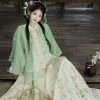 Green-Style-Ming-Dynasty-Women's-Ma-Mian-Dress-Spring-Dresses-1 Green Style Ming Dynasty Women's Ma Mian Dress Spring Dresses